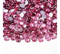 Pietre di strass in resina con retro piatto da 2 mm, 3,0 mm, 4,0 mm, 5 mm e 6 mm, rotonde, non termoadesive, per artigianato fai da te, decorazioni per scarpe, rosa scuro, 5 mm, 1500 pezzi