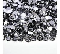 Pietre di strass in resina con retro piatto da 2 mm, 3,0 mm, 4,0 mm, 5 mm e 6 mm, rotonde, non termoadesive, per artigianato fai da te, decorazioni per scarpe, diamanti neri, 5 mm, 1500 pezzi