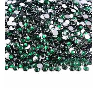 Pietre di strass in resina con retro piatto da 2 mm, 3,0 mm, 4,0 mm, 5 mm e 6 mm, rotonde, non termoadesive, per artigianato fai da te, decorazioni per scarpe, smeraldo, 5 mm, 1500 pezzi