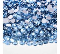 Pietre di strass in resina con retro piatto da 2 mm, 3,0 mm, 4,0 mm, 5 mm e 6 mm, rotonde, non termoadesive, per artigianato fai da te, decorazioni per scarpe, zaffiro chiaro, 5 mm, 1500 pezzi