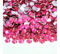 Pietre di strass in resina con retro piatto da 2 mm, 3,0 mm, 4,0 mm, 5 mm e 6 mm, rotonde, non termoadesive, per artigianato fai da te, decorazioni per scarpe, rosa chiaro, 5 mm, 1500 pezzi