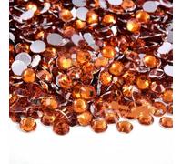 Pietre di strass in resina con retro piatto da 2 mm, 3,0 mm, 4,0 mm, 5 mm e 6 mm, rotonde, non termoadesive, per artigianato fai da te, decorazioni per scarpe, arancioni, 5 mm, 1500 pezzi