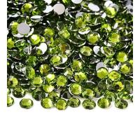 Pietre di strass in resina con retro piatto da 2 mm, 3,0 mm, 4,0 mm, 5 mm e 6 mm, rotonde, non termoadesive, per artigianato fai da te, decorazioni per scarpe, colore: oliva, 5 mm, 1500 pezzi