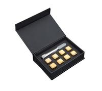 Pietre di Whisky Scatola nera for cubetti di ghiaccio in acciaio inossidabile creativo Riutilizzabili(Gold,Style 3)
