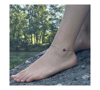 Pietre E Minerali. Bracciale Alla Caviglia 1 Perla Occhio Di Tigre Fucsia 8 Mm