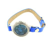 Pietre E Minerali. Bracciale Apatite Blu Neon Grezzo. Modello Orologio 30 Mm.