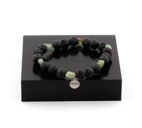 Pietre E Minerali. Bracciale Cianite Verde Del Brasile + Perle Lava 8 Mm. Fabri