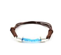 Pietre E Minerali. Bracciale In Apatite Blu Neon Grezzo. Colore Marrone.