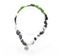 Pietre E Minerali. Bracciale In Giada Zebra Del Brasile + Diopside Del Brasile.