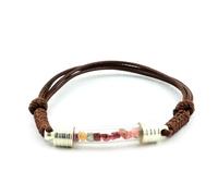 Pietre E Minerali. Bracciale In Tormalina Multicolore Grezza. Colore Marrone.