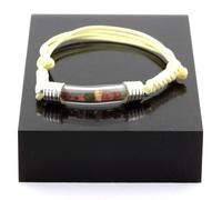 Pietre E Minerali. Bracciale In Tormalina Multicolore Grezzo. Colore Beige.