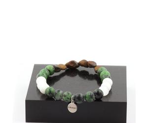 Pietre E Minerali. Bracciale Opale Boulder D'Australia + Perle Epidote D'Aust