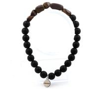 Pietre E Minerali. Bracciale Opale Boulder D'Australia + Perle Onice Nero Opaco