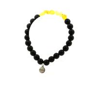 Pietre E Minerali. Bracciale Opale Giallo D'Australia + Perle Onice Nero Opaco 8