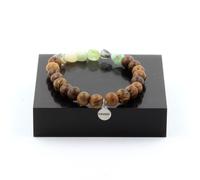 Pietre E Minerali. Bracciale Opale Multicolore D'Australia + Perle Di Legno Da 8