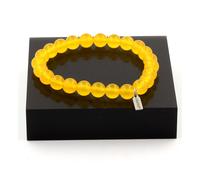 Pietre E Minerali. Bracciale Perle Agata Gialla 8 Mm. Fabbricato In Francia.