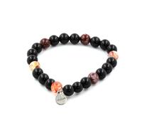 Pietre E Minerali. Bracciale Perle Agata Nera + Quarzo Ematoide Di Madagascar