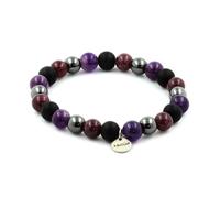 Pietre E Minerali. Bracciale Perle Amatista + Ematite + Lepidolite + Onice N