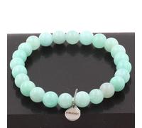 Pietre E Minerali. Bracciale Perle Amazonite 8 Mm. Fabbricato In Francia. Taglia