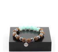 Pietre E Minerali. Bracciale Perle Amazonite + Ematite + Legno 8 Mm. Fabbricato