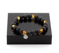 Pietre E Minerali. Bracciale Perle Ambra Vera Del Mare Baltico + Lava