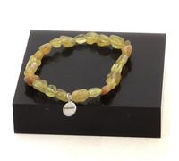 Pietre E Minerali. Bracciale Perle Apatite Gialla Di Madagascar. Fabbricato In F