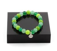 Pietre E Minerali. Bracciale Perle Avventurina + Peridoto + Agata Verde 8 Mm. F