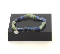 Pietre E Minerali. Bracciale Perle Cianite Verde Del Brasile + Cianite Blu Del