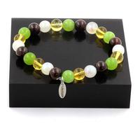 Pietre E Minerali. Bracciale Perle Citrino + Granato + Pietra Di Luna + Peridoto