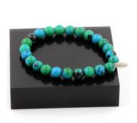 Pietre E Minerali. Bracciale Perle Di Crisocolla 8 Mm. Fabbricato In Francia.