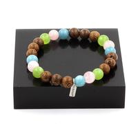 Pietre E Minerali. Bracciale Perle Di Quarzo Rosa + Peridoto + Acquamarina + Boi