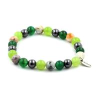 Pietre E Minerali. Bracciale Perle Ematite + Agata Verde + Peridoto + Agata F