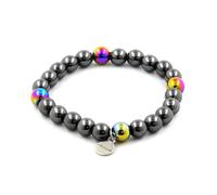 Pietre E Minerali. Bracciale Perle Ematite + Ematite Multicolore 8 Mm. Fabr