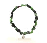 Pietre E Minerali. Bracciale Perle Epidote Del Myanmar (BIRMANIA). Fabbricato In