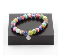 Pietre E Minerali. Bracciale Perle Giada Rosa Gialla + Giada Arancione Blu + Jas