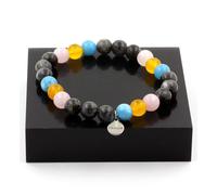 Pietre E Minerali. Bracciale Perle Labradorite + Agata Gialla + Calcedonio Blu