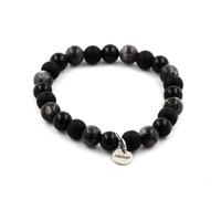 Pietre E Minerali. Bracciale Perle Labradorite + Agata Nera + Onice Nero Opaco