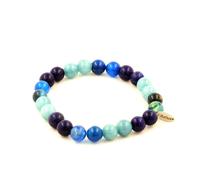 Pietre E Minerali. Bracciale Perle Lapis Lazuli + Acquamarina + Agata Striata
