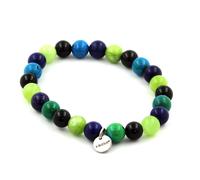 Pietre E Minerali. Bracciale Perle Lapis Lazuli + Crisocolla + Peridoto + Aga