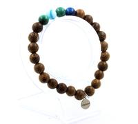 Pietre E Minerali. Bracciale Perle Malachite Del Congo + Agata Striata Blu +