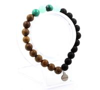 Pietre E Minerali. Bracciale Perle Malachite Del Congo + Amazonite + ONICE NERO