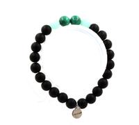 Pietre E Minerali. Bracciale Perle Malachite Del Congo + Amazonite + ONICE NERO