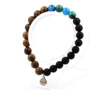 Pietre E Minerali. Bracciale Perle Malachite Del Congo + Apatite + ONICE NERO M