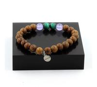 Pietre E Minerali. Bracciale Perle Malachite Del Congo + Calcedonio Lavanda +