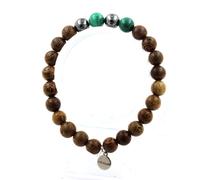 Pietre E Minerali. Bracciale Perle Malachite Del Congo + EMATITE + Legno 8 Mm.