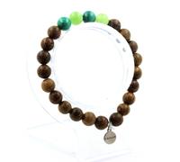 Pietre E Minéraux. Braccialetto Perle Malachite Del Congo + Peridoto + Legno 8