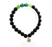 Pietre E Minerali. Bracciale Perle Malachite Del Congo + Peridoto + ONICE NERO M