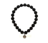 Pietre E Minerali. Bracciale Perle Obsidiana Dorata 8 Mm. Fabbricato In Francia.