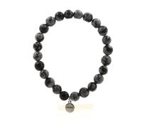 Pietre E Minerali. Bracciale Perle Obsidiana Fiocco Di Neve 8 Mm. Fabbricato