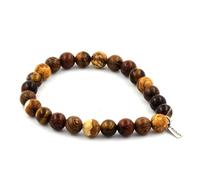 Pietre E Minerali. Bracciale Perle Obsidiana Mogano + Occhio Di Tigre + Jasp
